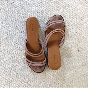14th & Union Suede blush tube-strap sandals